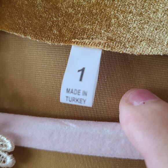 Retro Velour Women Loungewear Size Small Lace Victorian Regency Cosplay Ethereal - Picture 14 of 15